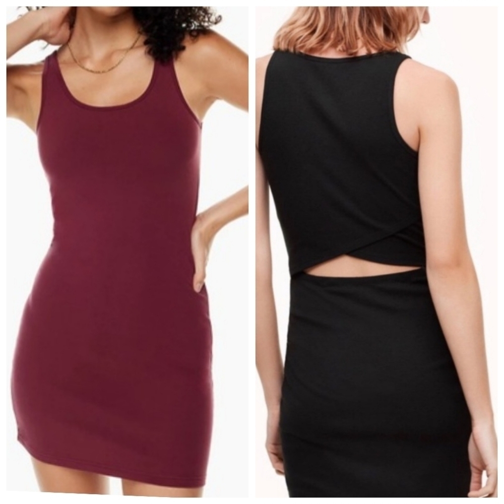 Aritzia TNA cut out scoop neck minidress maroon small